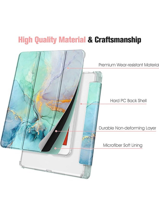 هالامودو غطاء لآي باد 10.2 بوصة مع نمط الرخام الأخضر - Image 5