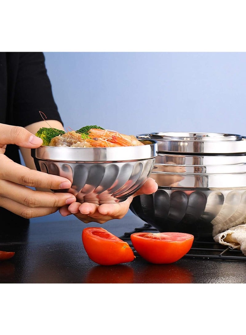هومستر 10 قطع مجموعة وجبات من الستانلس ستيل المزدوج - معزول ضد الحرارة للكبار والأطفال، وعاء أرز وحساء - Image 2