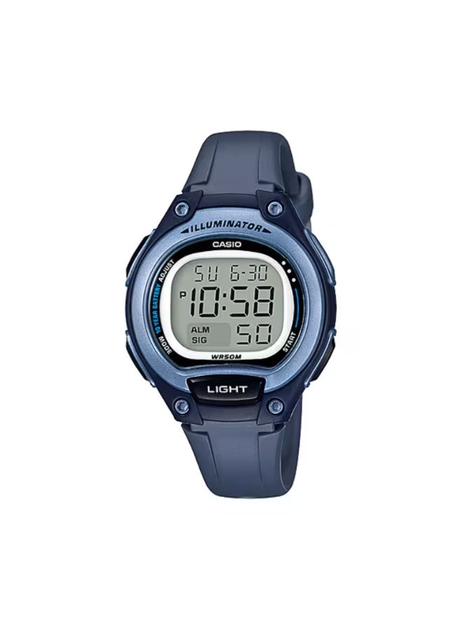 كاسيو ساعة كاسيو LW-203-2AV الرقمية للنساء – حزام ريزين أزرق مع عداد خطوات وإضاءة LED - Image 1
