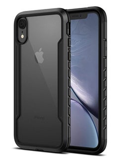 Full-Body Protective Bumper Case, for iPhone XR Case Clear 6.1 inch, for iPhone XR Cases Thin with Silicone Durable, Transparent Hard Back, Heavy Duty Shockproof Protective Cover for Men