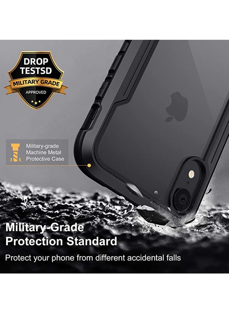 SYOSI - Full-Body Protective Bumper Case, for iPhone XR Case Clear 6.1 inch, for iPhone XR Cases Thin with Silicone Durable, Transparent Hard Back, Heavy Duty Shockproof Protective Cover for Men - Image 1