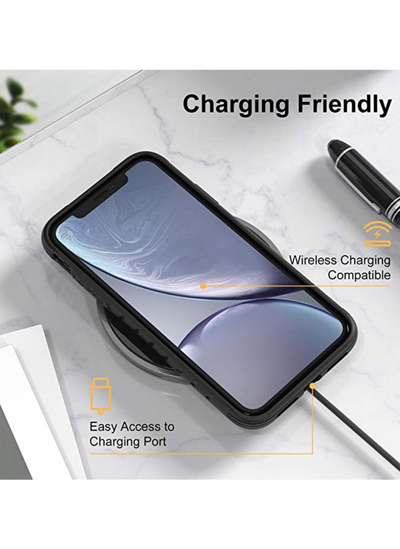 SYOSI - Full-Body Protective Bumper Case, for iPhone XR Case Clear 6.1 inch, for iPhone XR Cases Thin with Silicone Durable, Transparent Hard Back, Heavy Duty Shockproof Protective Cover for Men - Image 1