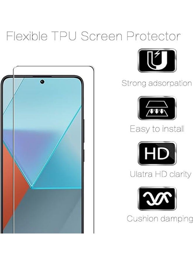 عام حامي شاشة وكاميرا لهاتف شاومي Redmi Note 13 Pro/Poco X6 5G، يتضمن حزمة تحتوي على حامي شاشة من الزجاج المقسى 9H بتقنية Ultra HD ومقاوم للخدش، بالإضافة إلى حاميين للكاميرا. - Image 2