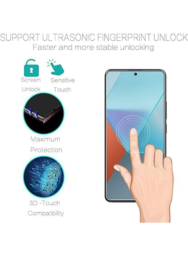 عام حامي شاشة وكاميرا لهاتف شاومي Redmi Note 13 Pro/Poco X6 5G، يتضمن حزمة تحتوي على حامي شاشة من الزجاج المقسى 9H بتقنية Ultra HD ومقاوم للخدش، بالإضافة إلى حاميين للكاميرا. - Image 4