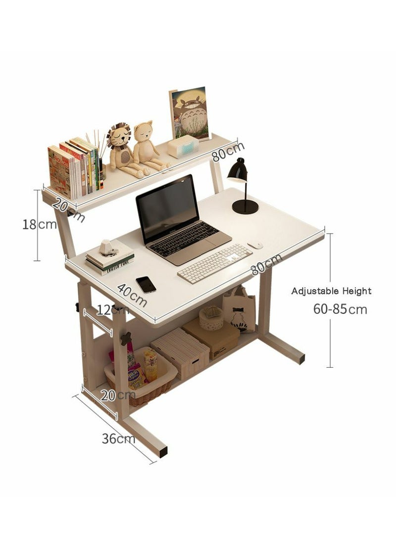 SHEE ONE Computer & Study Desk with Upper Bookshelf | Wide Workspace with Lower Storage Shelves | Sturdy H-Frame with 25 cm Adjustable Height | Ideal for Bedrooms, Offices, or Balcony Corners - Image 3