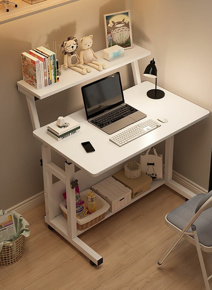 SHEE ONE Computer & Study Desk with Upper Bookshelf | Wide Workspace with Lower Storage Shelves | Sturdy H-Frame with 25 cm Adjustable Height | Ideal for Bedrooms, Offices, or Balcony Corners - Image 1