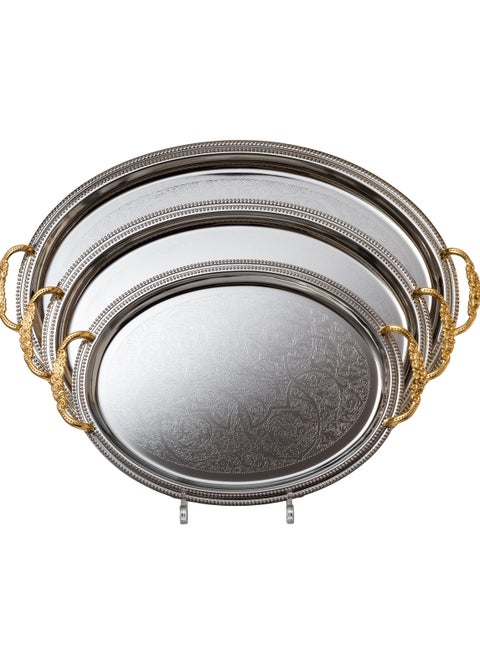 3 Pieces A Set Of Metal Trays Of Different Sizes