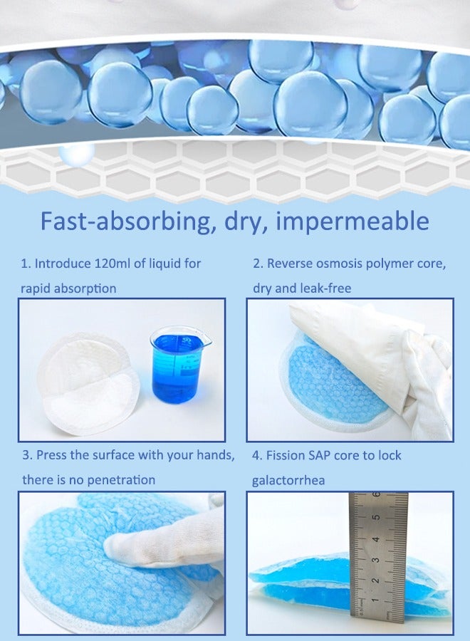 Aissiora 60Pcs Disposable Breast Pads,Ultra-Thin Anti Overflow Milk Pad,Super Absorbent Breast Pads， Breathable Nipple Pads,Individually Wrapped, Keep Clothes Dry, For Leaking Milk - Image 3