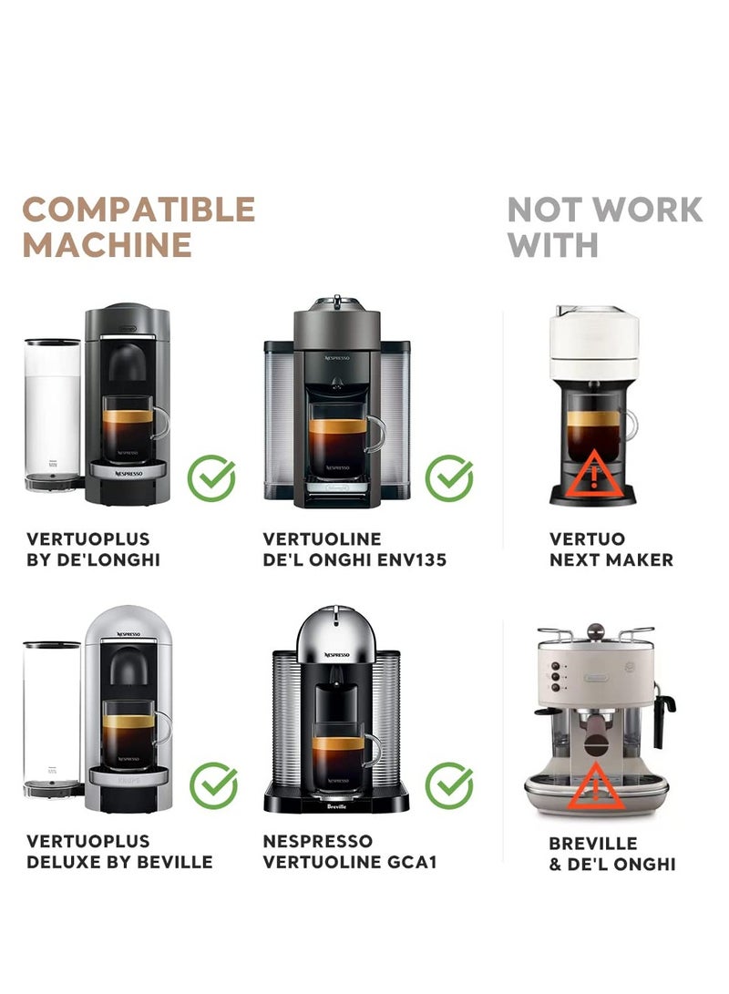 SYOSI كبسولات قهوة قابلة للتعبئة من الفولاذ المقاوم للصدأ مرشحات قهوة قابلة لإعادة الاستخدام كوب كبسولة قهوة فلتر كبسولة متوافقة مع آلات نسبريسو فيرتو بلس 80 مل - Image 4