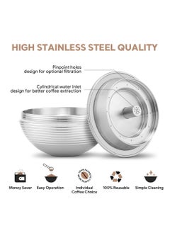 SYOSI Stainless Steel Fillable Coffee Capsules Reusable Coffee Filters Capsule Cup Coffee Capsule Filter Compatible for Nespresso VertuoPlus Machines 80ml  - Image 3