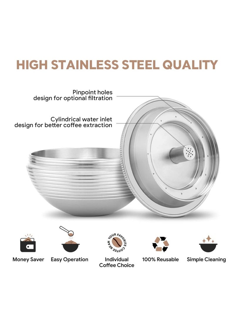 SYOSI كبسولات قهوة قابلة للتعبئة من الفولاذ المقاوم للصدأ مرشحات قهوة قابلة لإعادة الاستخدام كوب كبسولة قهوة فلتر كبسولة متوافقة مع آلات نسبريسو فيرتو بلس 80 مل - Image 3