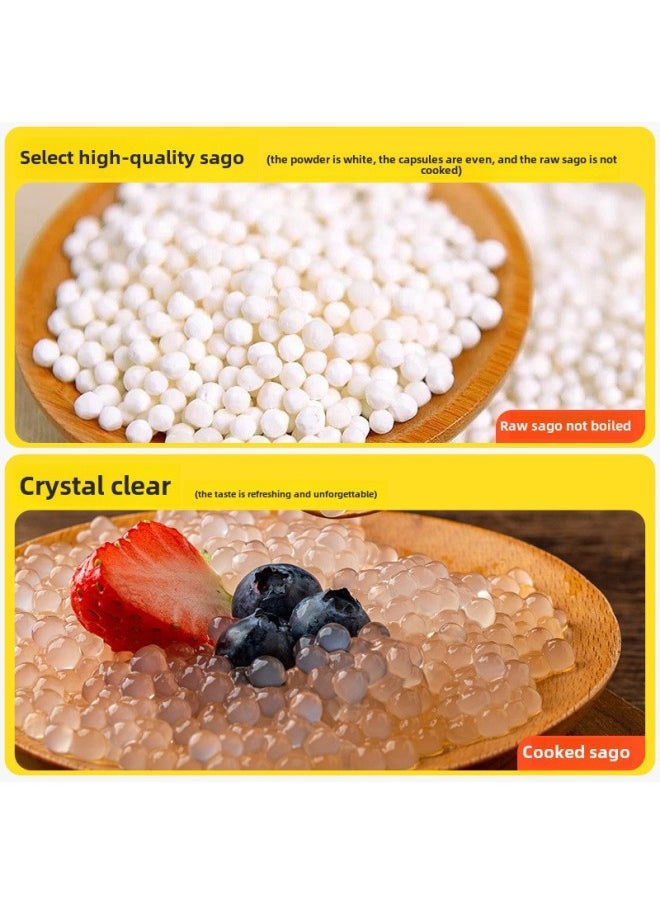 Generic - Simi Lu Home White Simi Official Flagship Store Small Simi Milk Tea Shop Big Taro Drink Commercial Free Boiling-Specifications:[bag] Little Sago 300g - Image 1