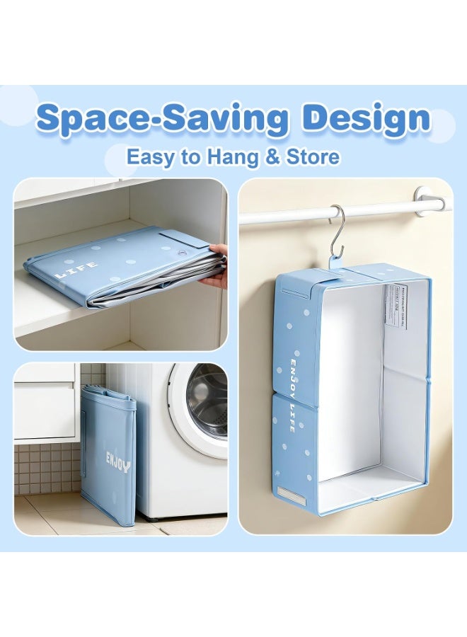 WALALLA Collapsible Baby Bathtub, Foldable PVC Baby Bath Tub with Quick Drain Plug, Anti-Slip Base and Hanging Hole, Compact Travel Bathtub for Newborns, Toddlers and Kids Up to 8 Years, Blue - Image 2