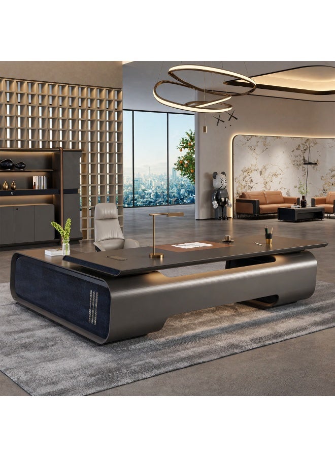 Huimei BC01-TC01 طاولة مكتب تنفيذية مميزة باللون الرمادي - Image 1