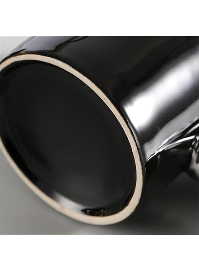 HOOKOR Creative Coffee Cup, Novelty Mug for Coffee,  Juice, Water, Tea, Home/Office Ceramic Cup with Unique Handle - Black and Gold - 350ML - Image 4