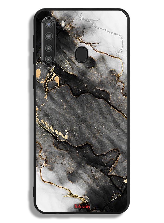 Tolwak Samsung Galaxy A21 Protective Case Cover Glitter Marble - Image 1