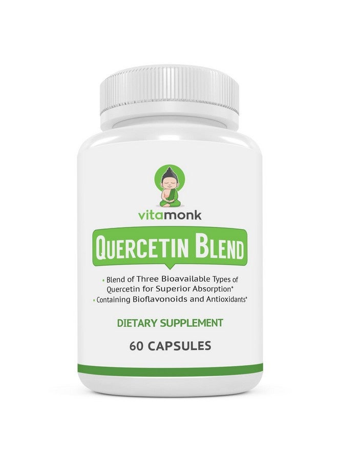 VitaMonk Quercetin Complex - 3 Bioactive Forms of Quercetin - Isoquercetin, Quercetin Dihydrate and Quercetin Phytosome - for Superior Absorption - Quercetin 500mg Capsules - Quercetin with Bromelain - Image 1