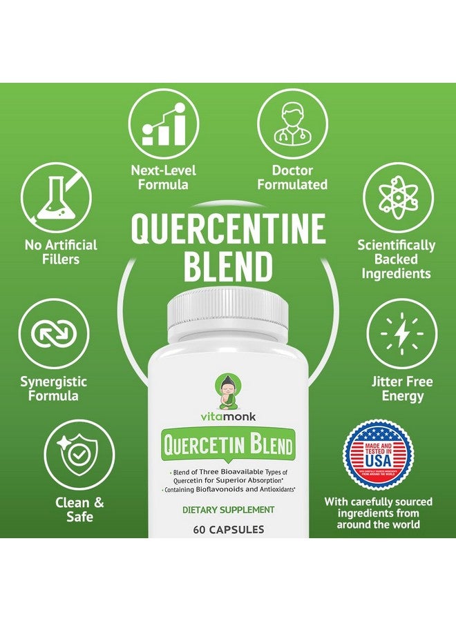 VitaMonk Quercetin Complex - 3 Bioactive Forms of Quercetin - Isoquercetin, Quercetin Dihydrate and Quercetin Phytosome - for Superior Absorption - Quercetin 500mg Capsules - Quercetin with Bromelain - Image 4