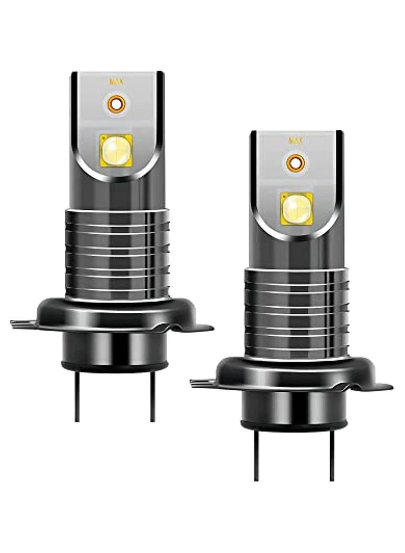 إسكدنيا قطعتان من مصابيح أمامية LED H7 للسيارة، مع مجموعة استبدال 12000LM لمصابيح الهالوجين زينون، مقاس صغير 1:1، أبيض 6000K - Image 1