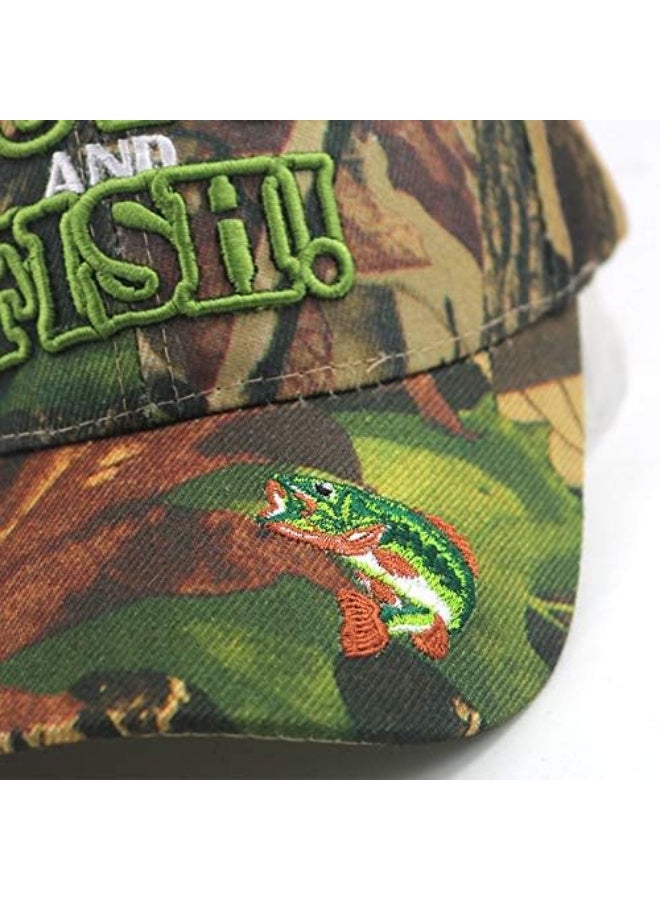 Unisex Camouflage Baseball Cap with 'Shut Up and Fish' 3D Embroidery and Snapback - Image 3