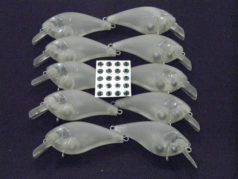 wLure 10 Blank Unpainted Crankbait Wide Wobble Slow Floating 1.5 Model Fishing Lures with Free Eyes UPHC15 - Image 2