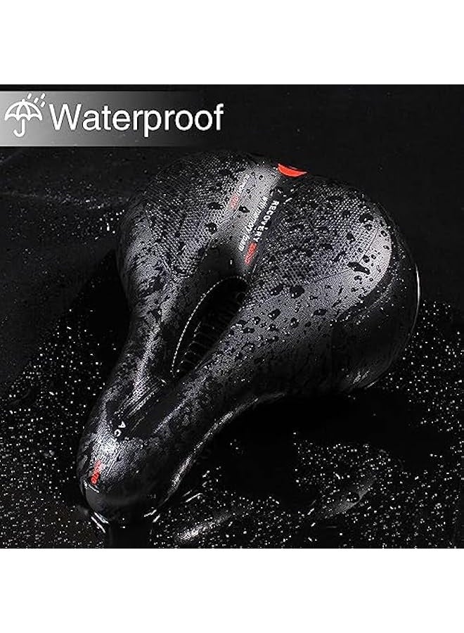 Comfort Bike Seat, Wide Bicycle Seat Cushion for Men Women with Dual Shock Absorbing Balls, Waterproof & Memory Foam Padded Stationary Bike Seat Universal Fit for Mountain/Road/Exercise Bikes - Image 3