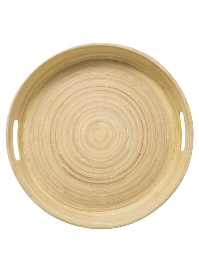Five Simply Smart Modern Color Round Bamboo Tray Mustard Yellow 42cm 154107K - Image 2