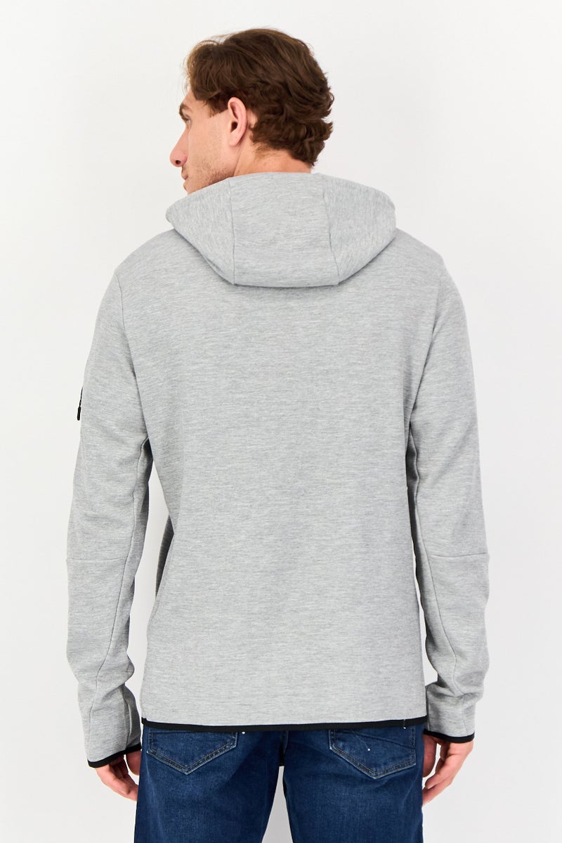 Celio Men Heather Long Sleeve Hoodie, Grey - Image 3
