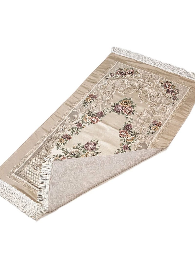 Museum Museum Prayer Mat With Gift Box.Floral Design prayer Rug - SANA (Beige)  - Image 2