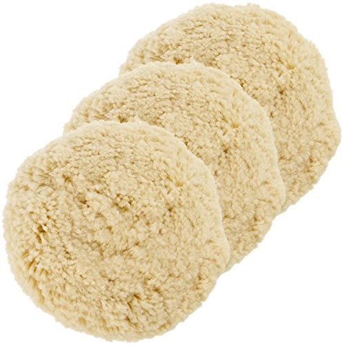 TCP Global TCP Global Pack of 3-8" 100% Wool Hook & Loop Grip Buffing Pad for Compound Cutting & Polishing  - Image 1