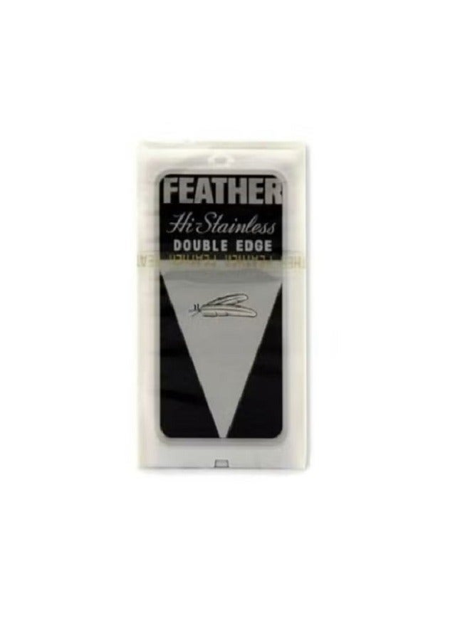 Feather شفرات حلاقة مزدوجة الحافة فضية 5 قطع - Image 4