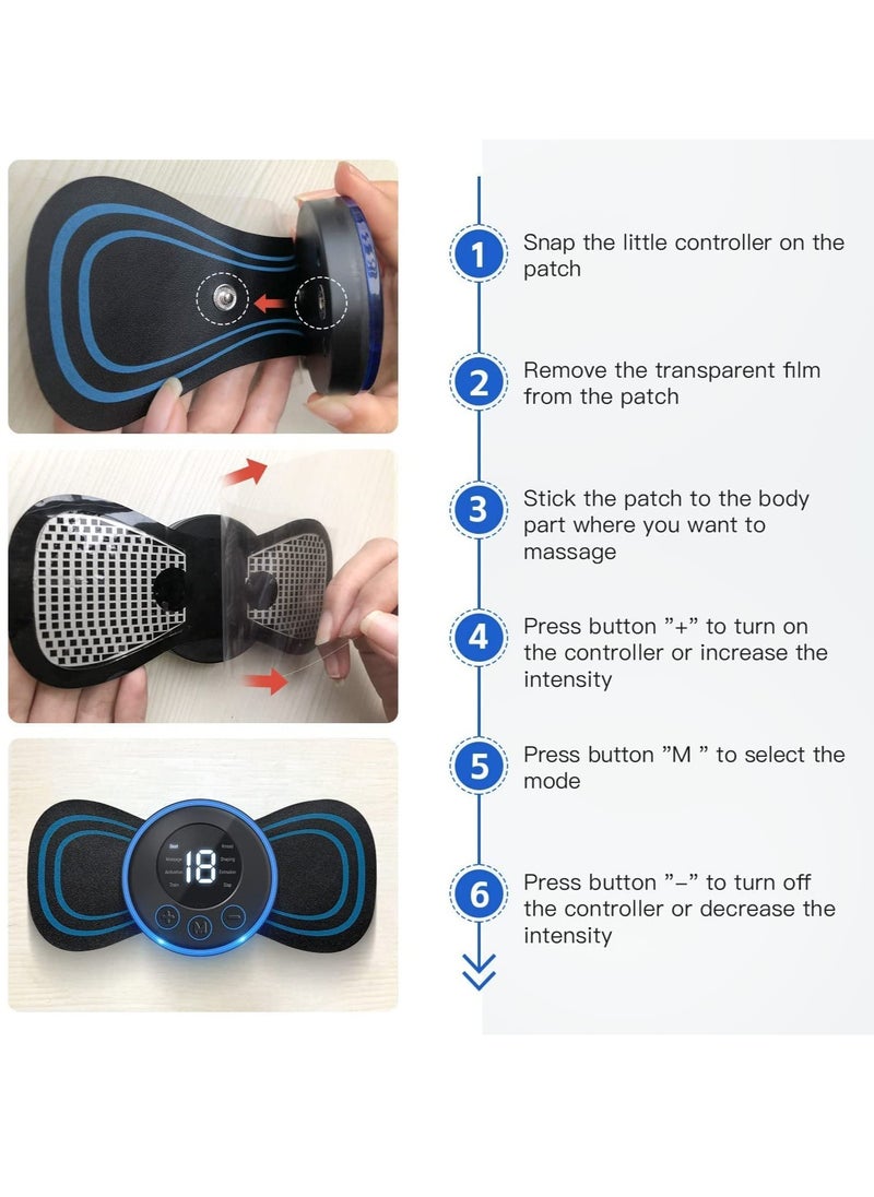 ELTRAZONE Body Massager,Wireless Portable Neck Massager with 8 Modes and 19 Strength Levels Rechargeable Pain Relief EMS Massage Machine for  - Image 4