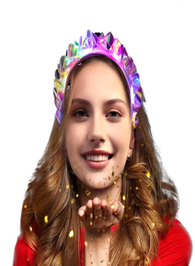 Jeffan 1PCS Light Up Headbands LED Flash Glowing Hair Band Laser Hair Hoop Tiara Luminous Headbands Party Costume Hair Accessories for Women and Girls - Image 1