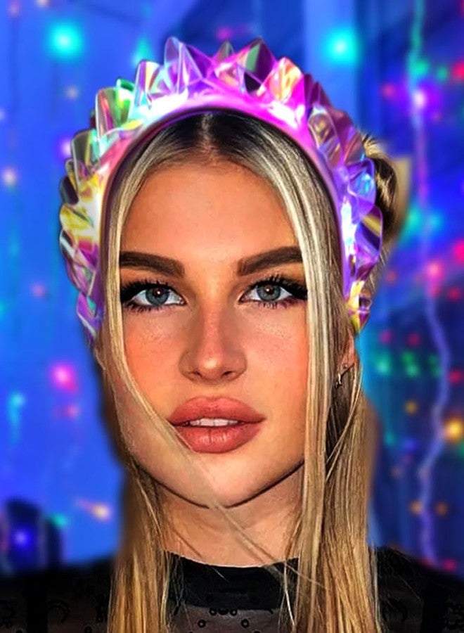 Jeffan 1PCS Light Up Headbands LED Flash Glowing Hair Band Laser Hair Hoop Tiara Luminous Headbands Party Costume Hair Accessories for Women and Girls - Image 2