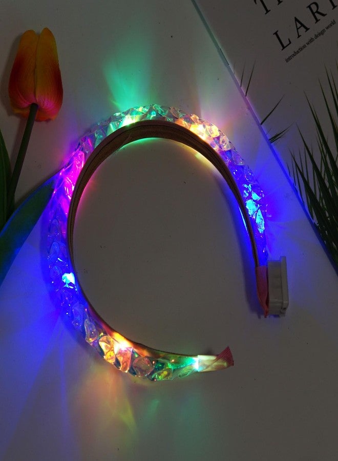 Jeffan 1PCS Light Up Headbands LED Flash Glowing Hair Band Laser Hair Hoop Tiara Luminous Headbands Party Costume Hair Accessories for Women and Girls - Image 5
