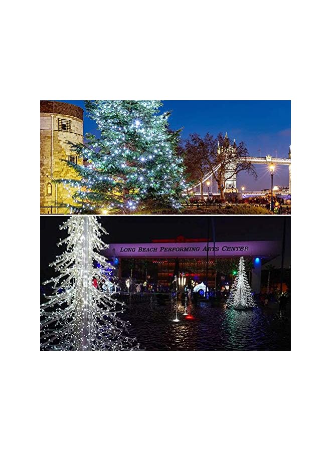 The Bros Pack of 2Pcs 33ft 100 LEDs Outdoor String lights Battery Operated Fairy 8 Mode Waterproof Copper Wire Lights for Bedroom, Garden, Easter, Xmax Decoration (White) - Image 5