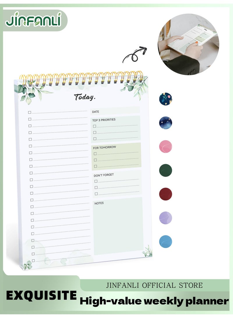 جين فان ل أنا دفتر قائمة المهام، دفتر قائمة المهام للعمل مع 52 ورقة، مخطط يومي بدون تاريخ مثالي للمهام اليومية وتحديد الأهداف، دفتر قائمة المهام مناسب للمكتب والمنزل والمدرسة - Image 1