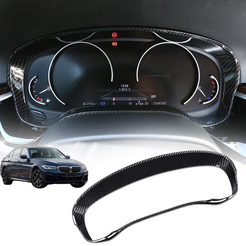 Center Console Dashboard Meter Panel Frame Trim Compatible with BMW 5 Series G30 G38 20182022Car Dash Instrument Panel Speedometer Frame Molding Cover Trim Accessories ABS Carbon