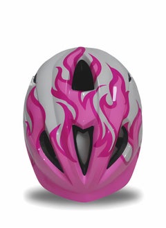 Generic Pink Protective Helmet with Flame Design 