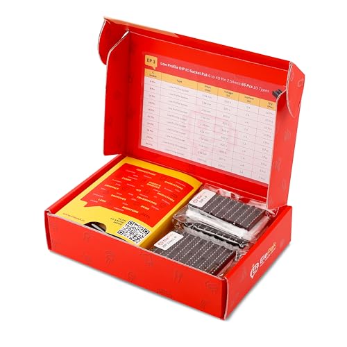 ElePak 2.54mm Pitch Low Profile IC Socket - 65pcs - 6 to 40 Pin - PCB Connectors - Voltage Rating 300V - Electronic Components - Ideal for Educational & DIY, Testing & Burn-in, Repair & Maintenance - Image 5
