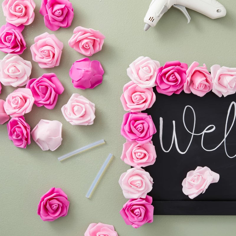 Bright Creations Artificial Flowers Foam Rose Heads - 3 x 1.2 in, Mixed Pink Shades, 100 Pack - Foam Roses for Flower Wall & Garland Backdrops, Wedding & Bridal Shower Decor - Image 4