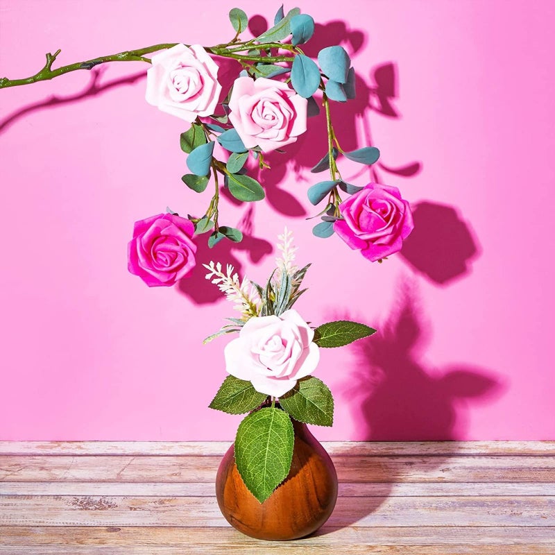 Bright Creations Artificial Flowers Foam Rose Heads - 3 x 1.2 in, Mixed Pink Shades, 100 Pack - Foam Roses for Flower Wall & Garland Backdrops, Wedding & Bridal Shower Decor - Image 5