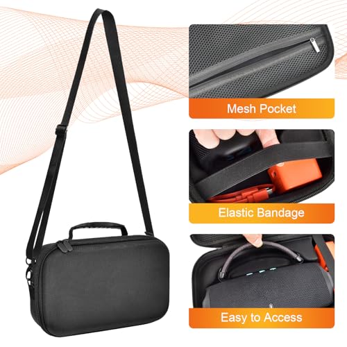 ANKHOH Case for JBL Charge 6 Portable Bluetooth Speaker, Waterproof Speaker Case with Adjustable Shoulder Strap, Hard Travel Storage Holder with Internal Pockets for Charging Accessories (Box Only) (Black) - Image 5