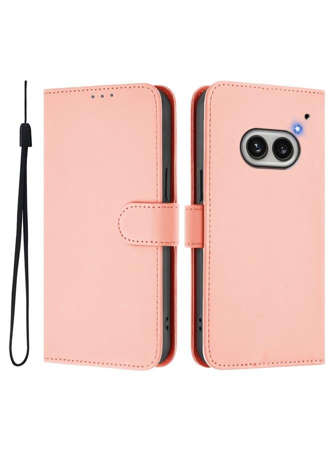 erorex Case For Nothing Phone 2A Skin Feel Solid Color Leather Phone Case with Lanyard - Image 2