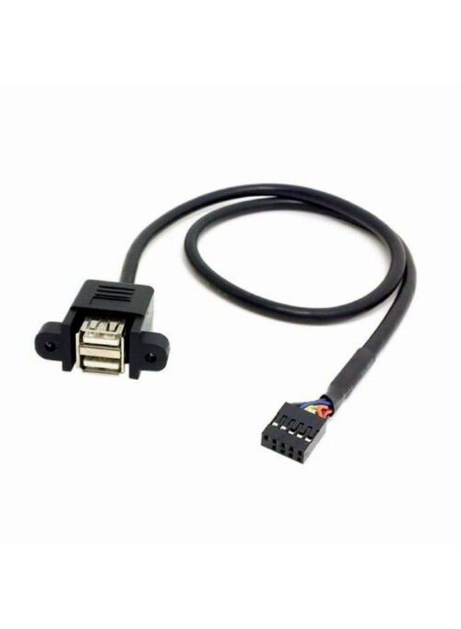 ANRANK 50cm Dual USB 2.0 Type A Female to Motherboard 9Pin Header Cable Adapter with Screw Panel for Computer, Tablet, Printer, Barcode Scanner, Car, Camera, Android Smartphone - Image 5