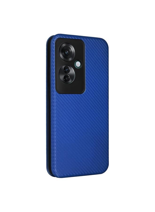 اس-توب جراب هاتف OPPO Reno11 F 5G مصنوع من ألياف الكربون وجلد قابل للطي - Image 3