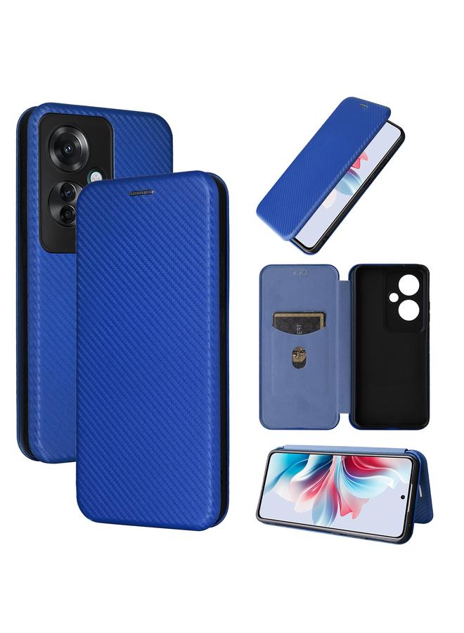 اس-توب جراب هاتف OPPO Reno11 F 5G مصنوع من ألياف الكربون وجلد قابل للطي - Image 1