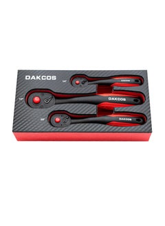 General 3-Piece Ratchet Set 1/4" 3/8" 1/2" Drive Ratchet Socket Wrench with 72 Teeth Cr-V Steel Reversible Ratchet with Composite Offset Handle Quick Release  - Image 1