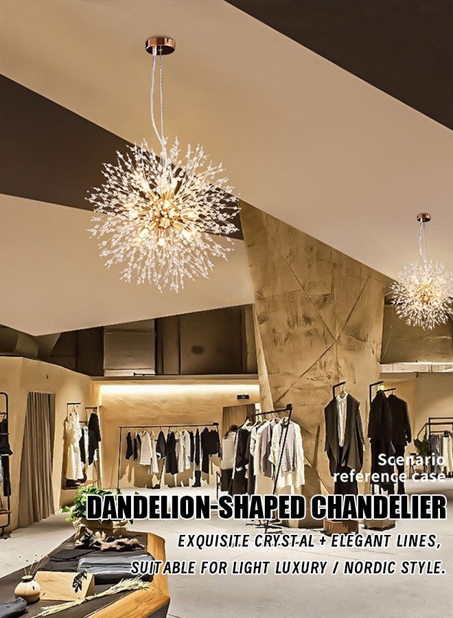 Golden dandelion fireworks crystal restaurant lighting - modern, minimalist, luxurious, Nordic style - bedroom, living room, bar counter, clothing store window, social media influencer lighting  - Image 4