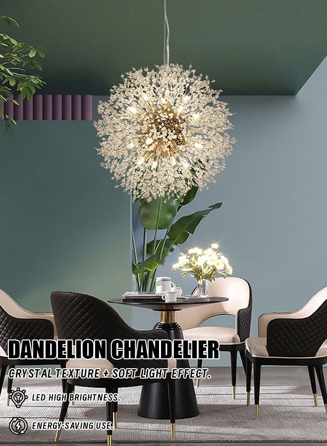 Golden dandelion fireworks crystal restaurant lighting - modern, minimalist, luxurious, Nordic style - bedroom, living room, bar counter, clothing store window, social media influencer lighting  - Image 2